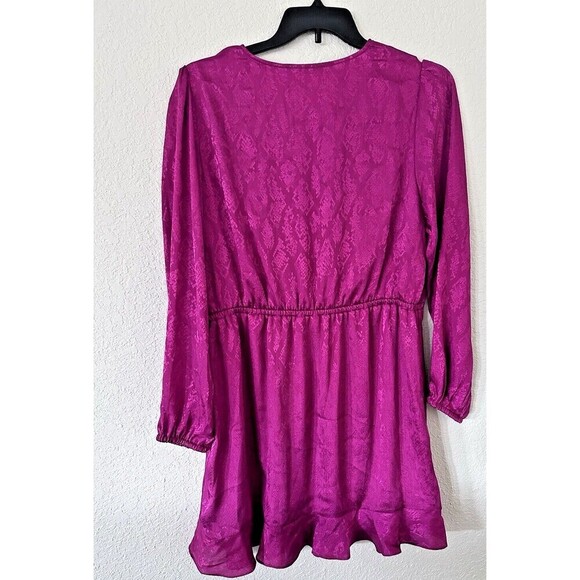 Michael Kors Women's Mini Dress Snake Print Jacquard Faux Wrap Deep Fuchsia 1X - Picture 8 of 12